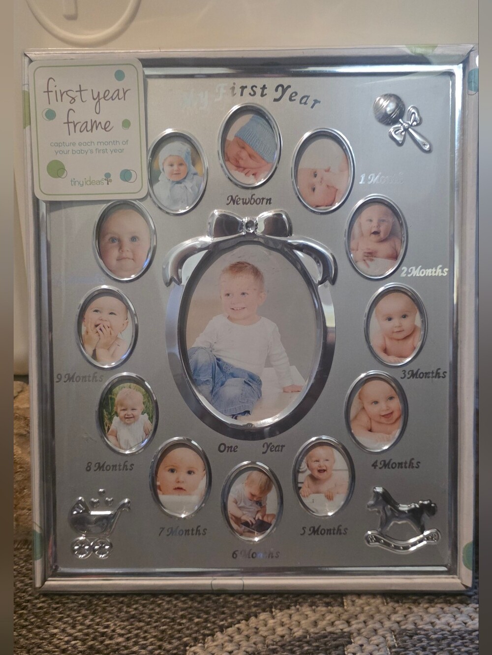 NWT Baby's First Year Picture Frame, 13 Oval Keepsake Frame